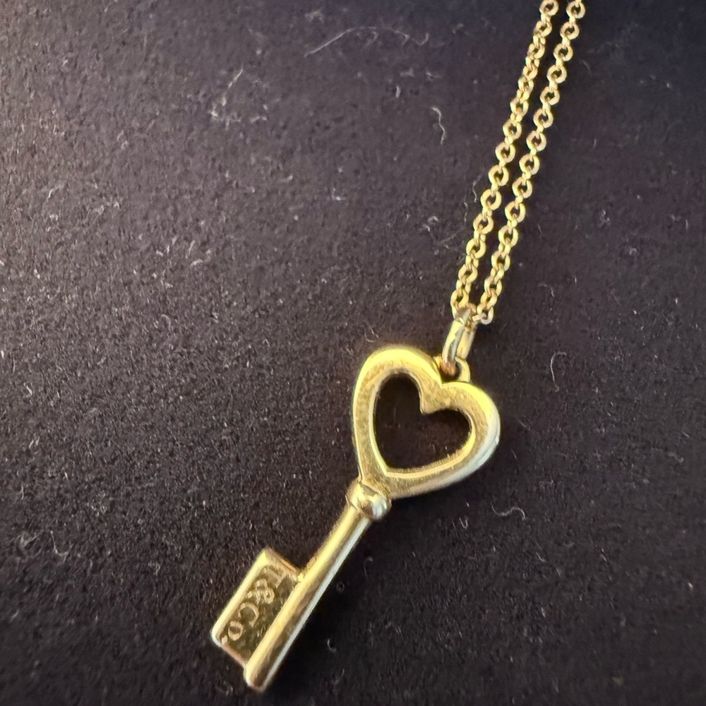 Tiffany & Co. Gold Heart Key Necklace 18R rose gold